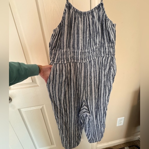 Old Navy Navy and White Striped romper - Picture 4 of 5